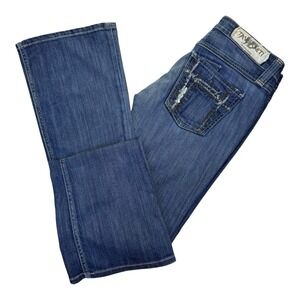 TAVERNITI So Jeans JAMES Womens Size 29 Flared Button-Fly Mid Rise Blue Denim